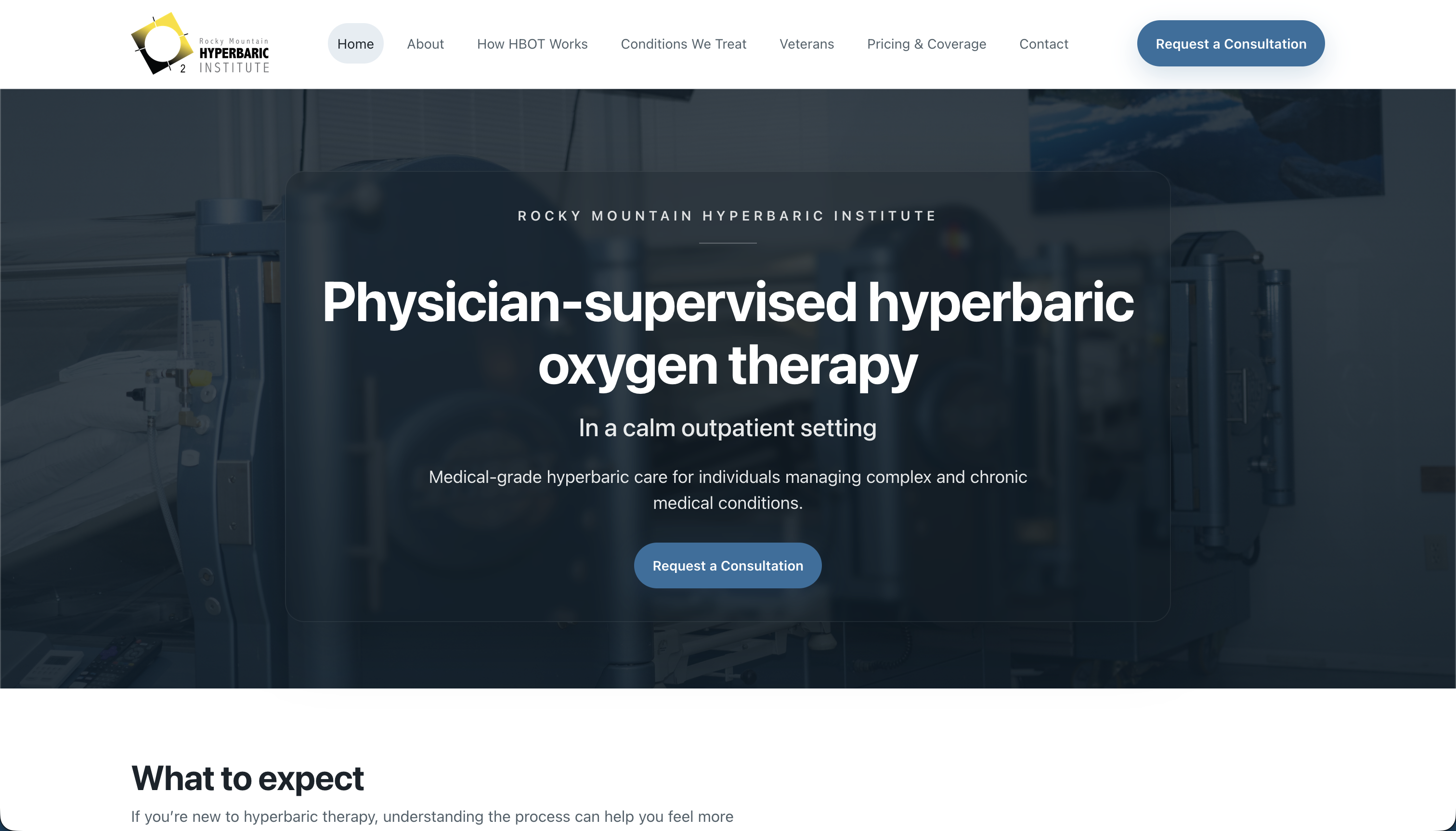 Rocky Mountain Hyperbaric website preview